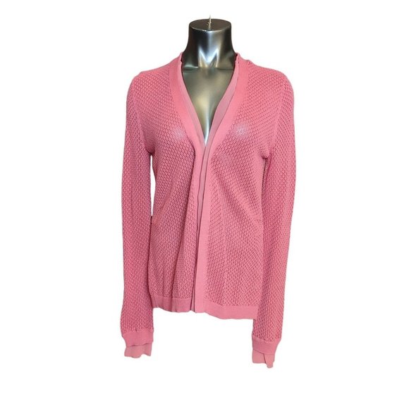 Anne Klein Sweaters - Anne Klein AK Red Long Sleeve Crochet Top Size L